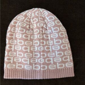 Bebe Pink and White Toque Hat
